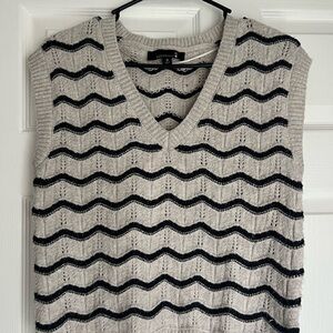 Striped Knit Sleeveless Sweater